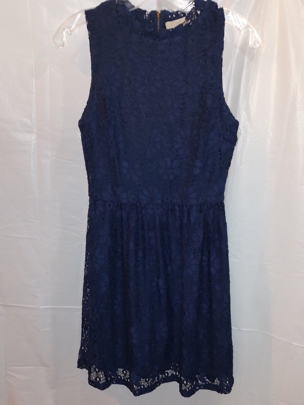 Sleeveless Navy Lace Dress - Classic Women's Dress Size S